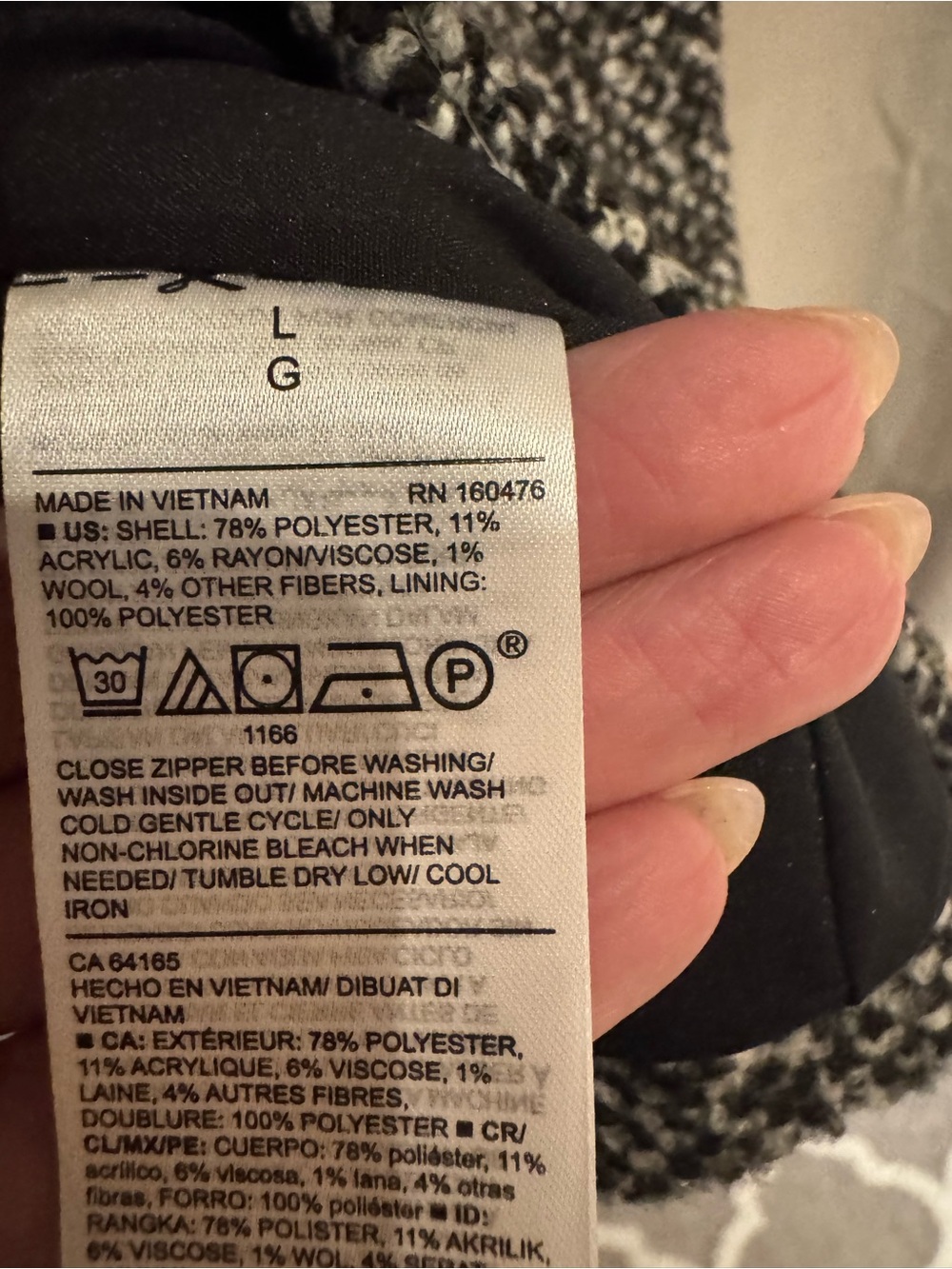 Old Navy Black and Gray Tweed Pea Coat - Picture 5 of 5